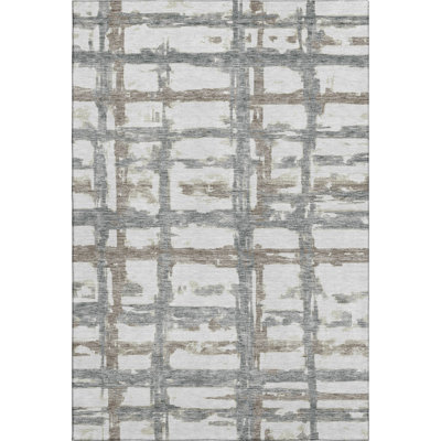 Premium Machine Washable Prisco Silver Rug
