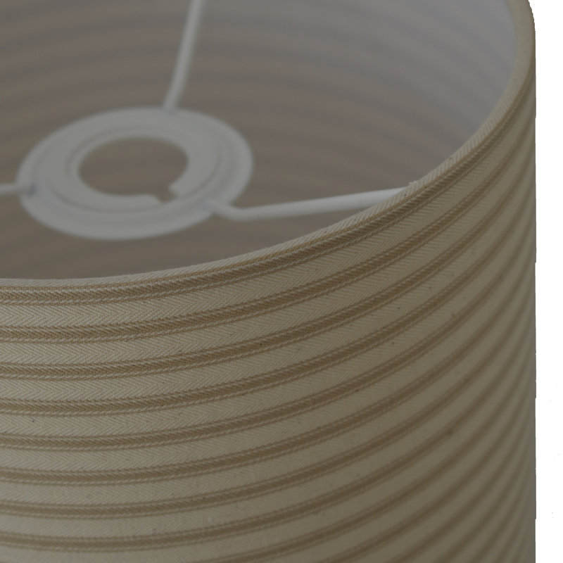 Lancashire Cotton Ticking Stripe Drum Lamp Shade ( Easy Fit ) , 30cm H x 50cm W x 50cm D, Cream