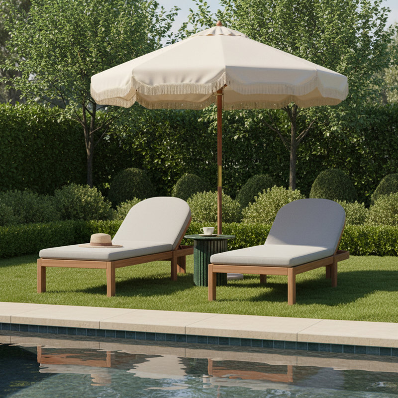 Newport Glenmore Water Resistant Fabric Upholstered Outdoor Patio Lounge Chair with Protective Cover Included, Grey