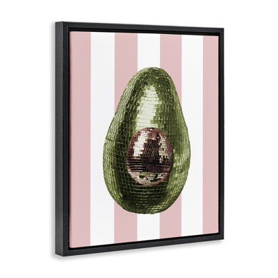 Disco Avocado on Pink Floating Frame, design by Lil' Rue