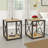 Modern End Table Nightstand for Bedroom & Living Room, Tempered Glass& MDF Top , Industrial Style Side Table-747371727-763651200
