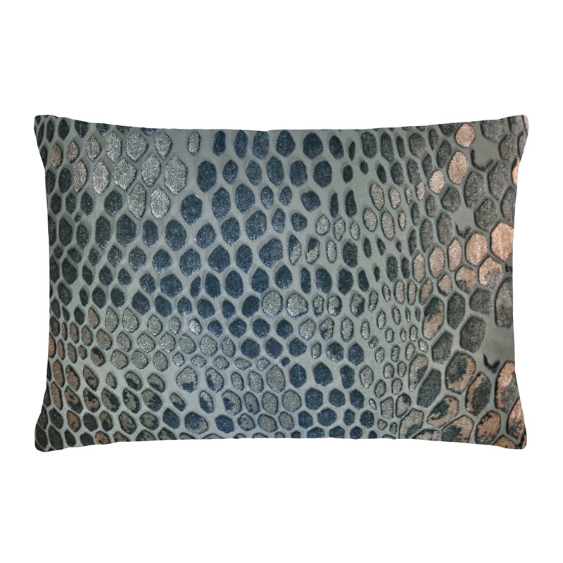 Square Velvet Pillow Cover & Insert, Square  18"H x 18"W, Gunmetal