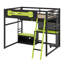 Lit mezzanine en bois avec bureau-628921771