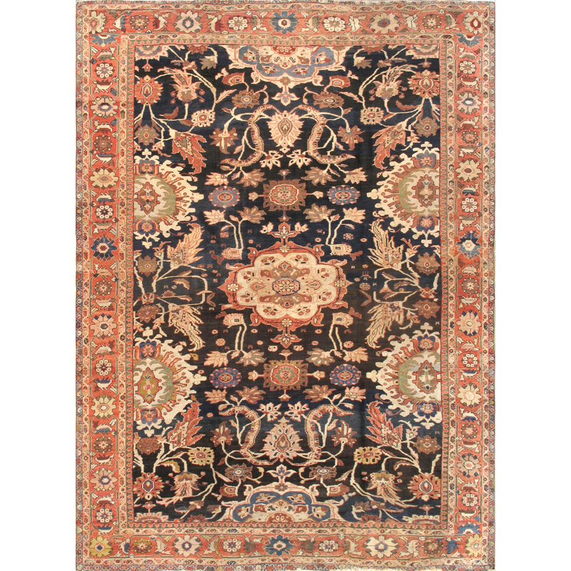 Antique Handmade Wool Oriental Area Rug