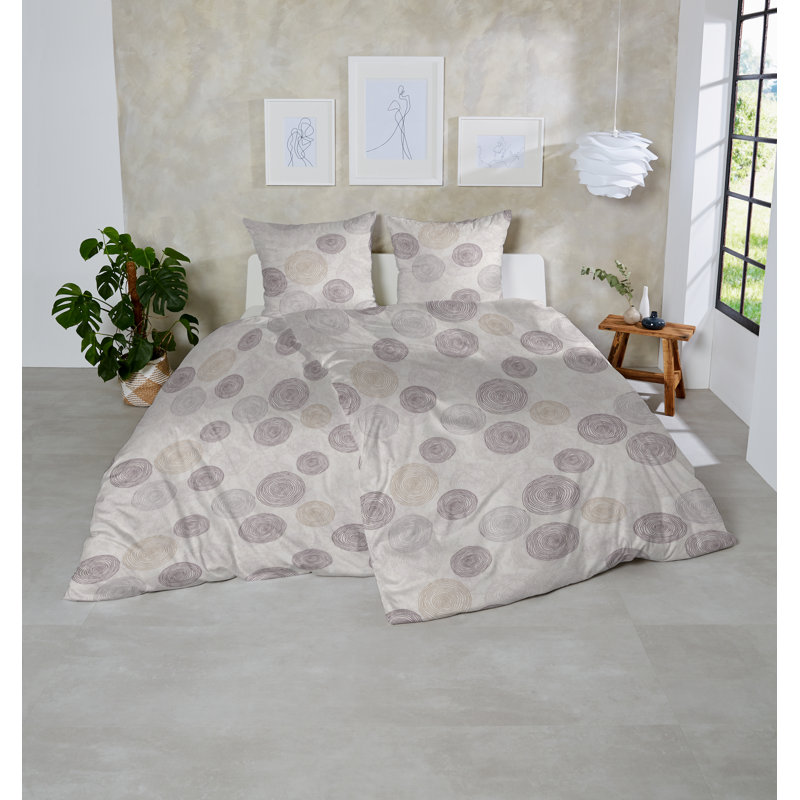 Rasheena Cotton Dots Duvet Cover Set with Pillow Shams, 135cm W x 200cm L Duvet