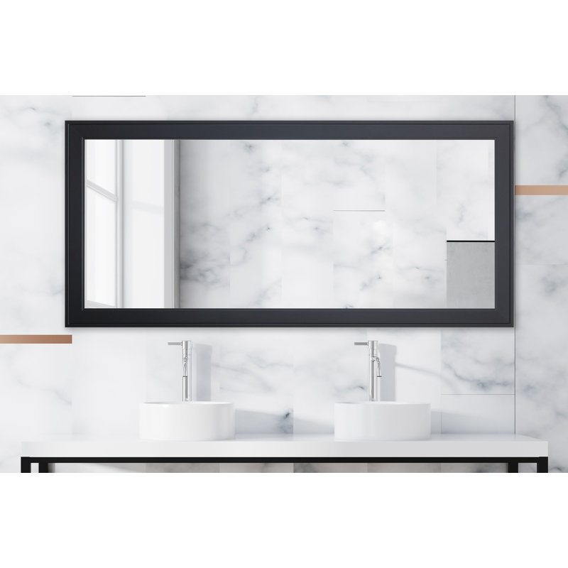 Miroir de salle de bain Kozan, Noir, 32 po x 73,5 po