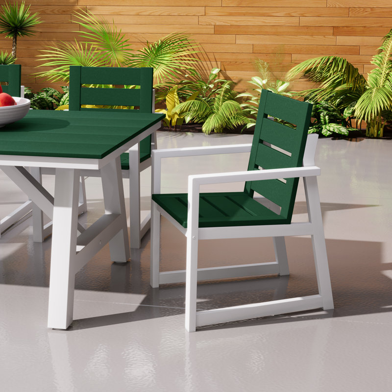 Chaise avec accoudoirs pour l'extérieur, Vert