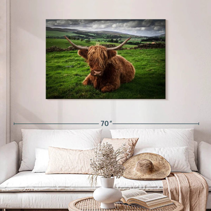 Brampt Mellow Highland Cow, 30" H x 45" W