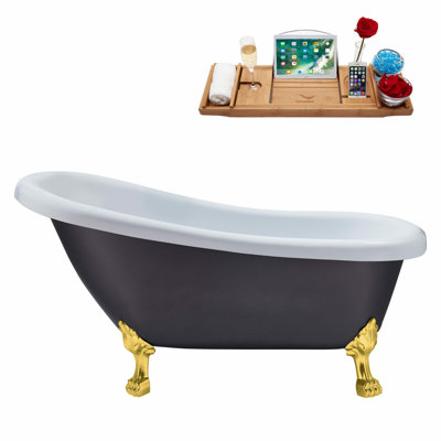 61'' x 27.6'' Soaking Acrylic Bathtub