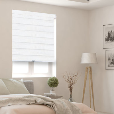 Cordless Zebra Roller Shades – Light Filtering and Room Darkening Blinds - Dual Layer with Sheer and Solid Fabric Stripes - Modern Cassette Valance