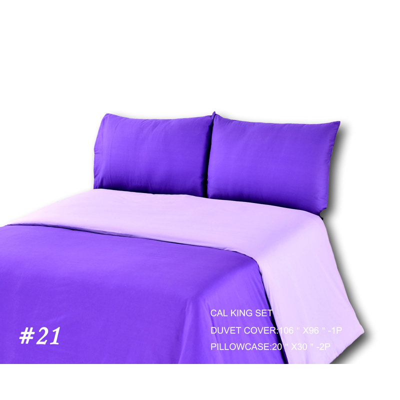 Ensemble de housse de couette réversible, Très grand californien, Mauve