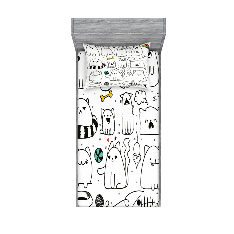 Microfiber Sheet Set, Twin Sheet Set with Fitted Sheet