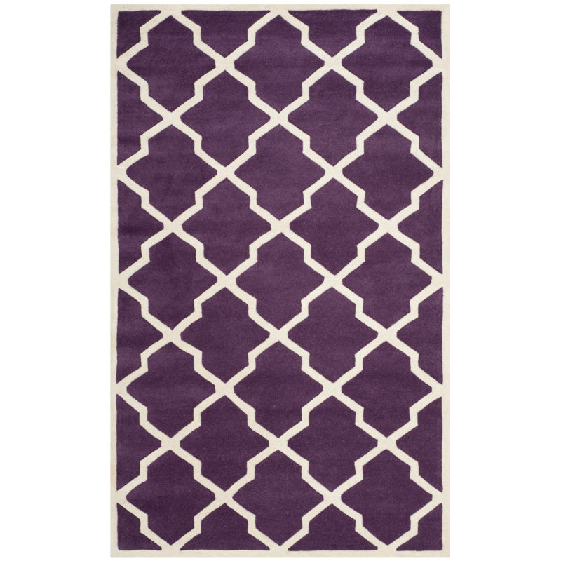 Carolene Hand Tufted Wool Geometric Rug, Rectangle 5' x 8'