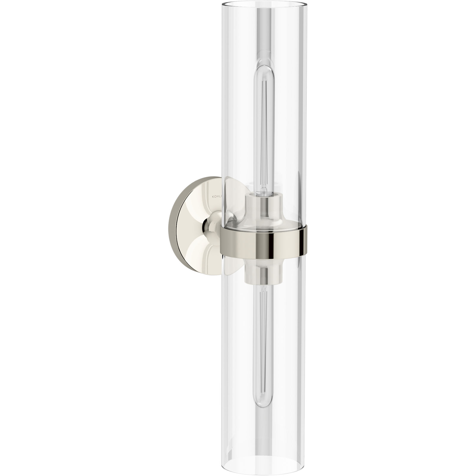 Purist 2 Light Indoor Bathroom Vanity Light Fixture, UL Listed, 21.875" H x 4.75" W x 6.875" D, Polished Nickel