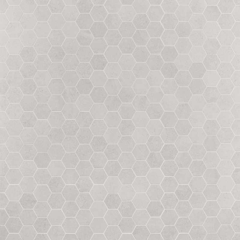 New Rock 3" Hexagon Matte Porcelain Mosiac Tile, Perla White