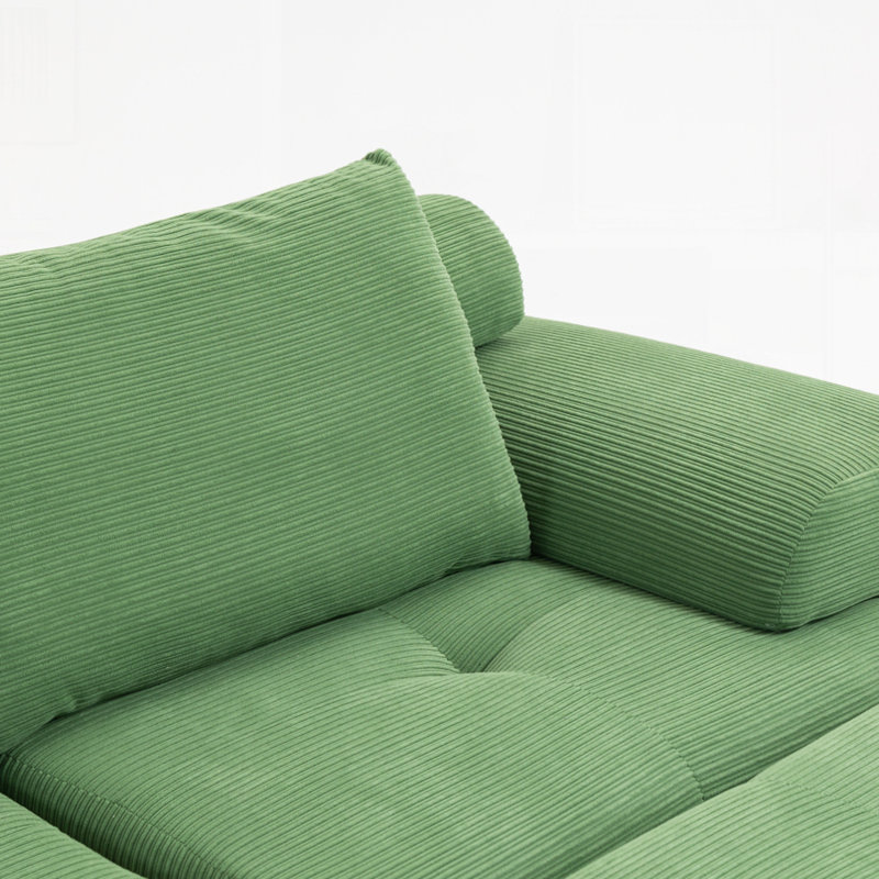 Canapé-lit modulaire convertible pour salon avec mousse à mémoire de forme et structure en acier, Vert