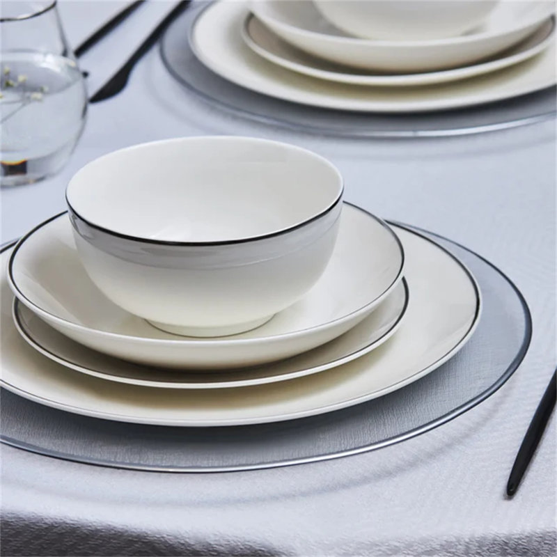 Piece Porcelain China Dinnerware Set - Service for 6