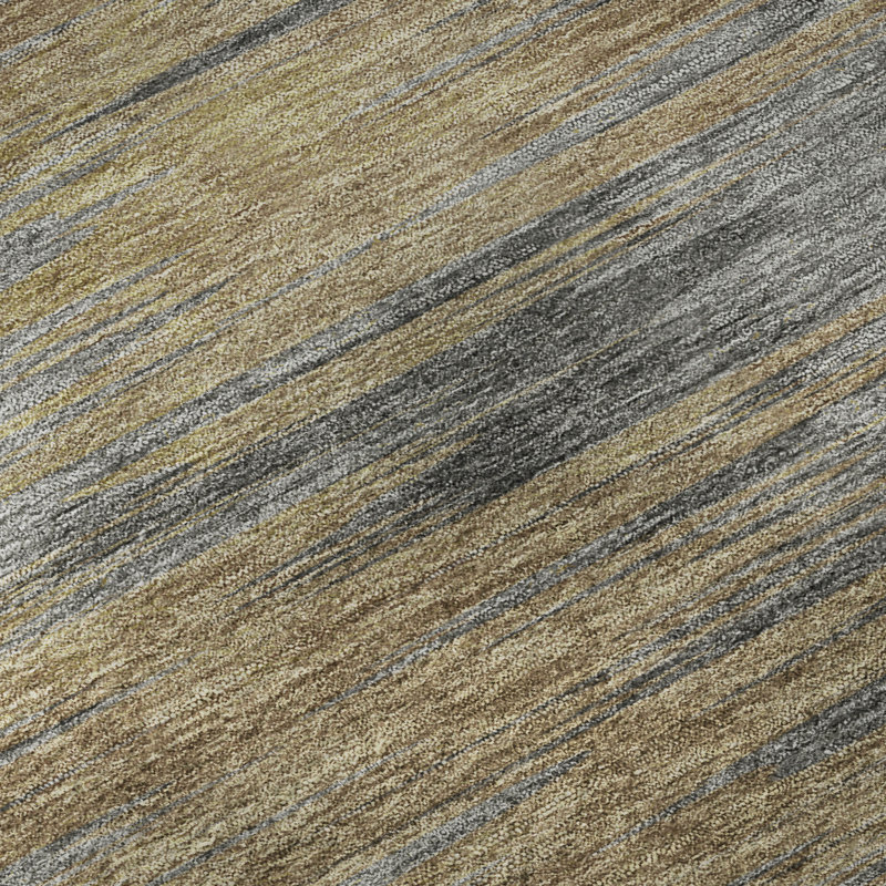 Premium Machine Washable Prisco Brown Rug, Rectangle 10' x 14'