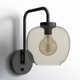 Glynda Single Light Glass Dimmable Plug-in Armed Sconce