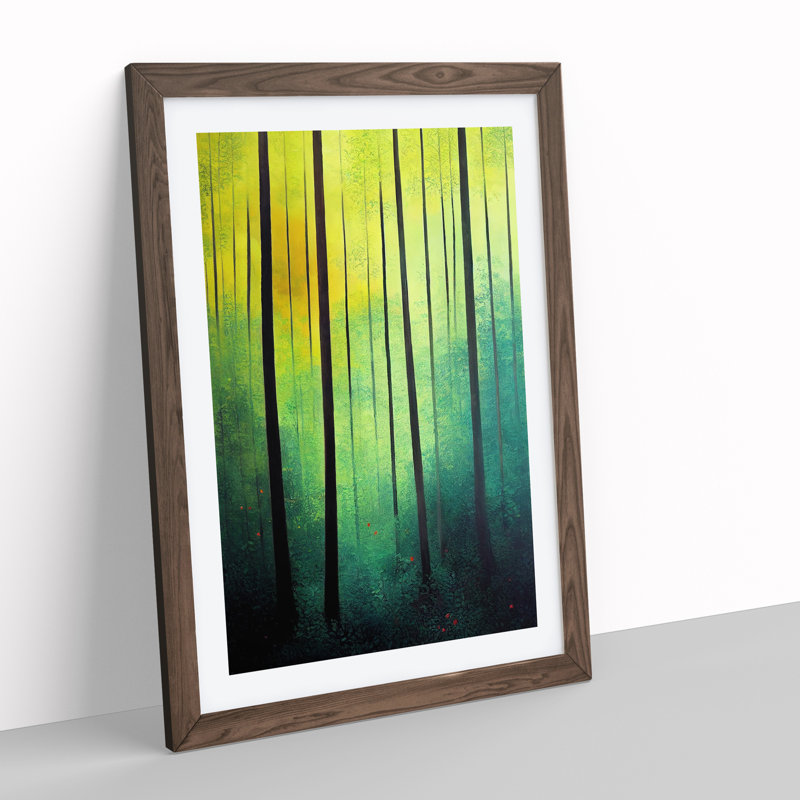 Forest No.2 - Single Picture Frame Painting, 46cm H x 34cm W x 2cm D, Walnut