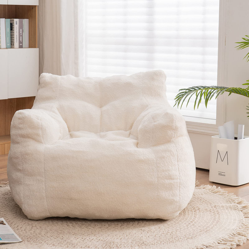 Bean Bag Chair & Lounger, Ivory White