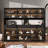 94.4" Wide Large Glass Door Display Stand With LED Lighting & Drawers-1740343249