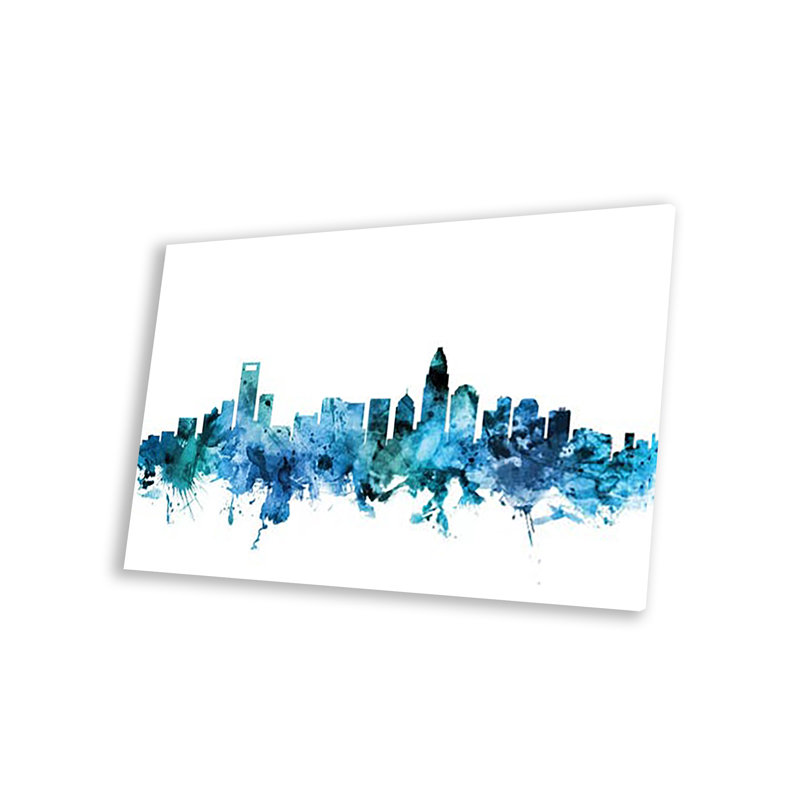 Charlotte, Caroline du Nord, impression sur horizon en verre acrylique, H 24 po x l 16 po x P 0,25 po