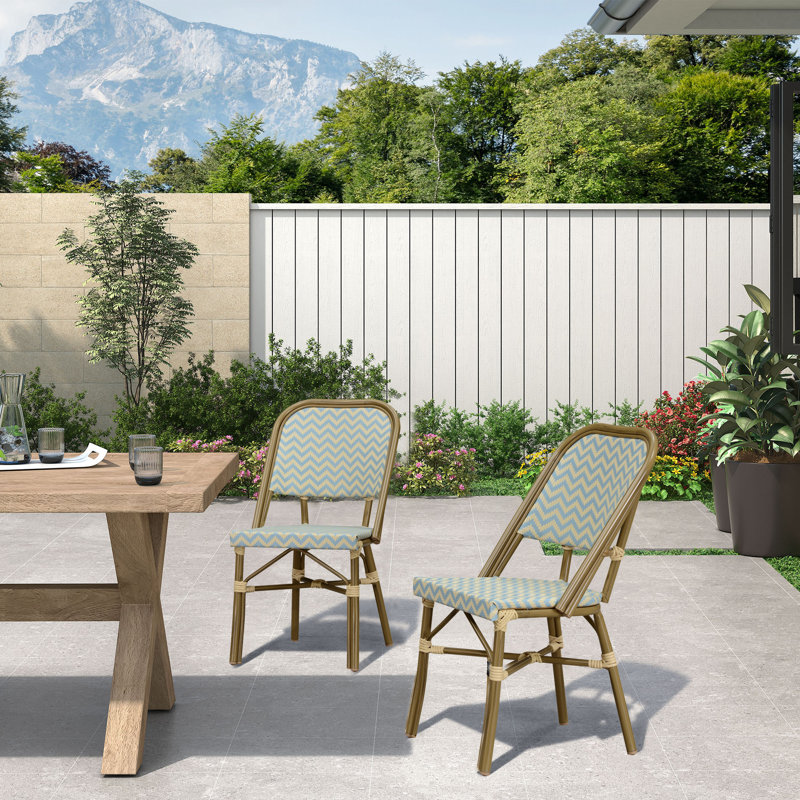 Chaise d'appoint de patio Fossen, Bleu clair