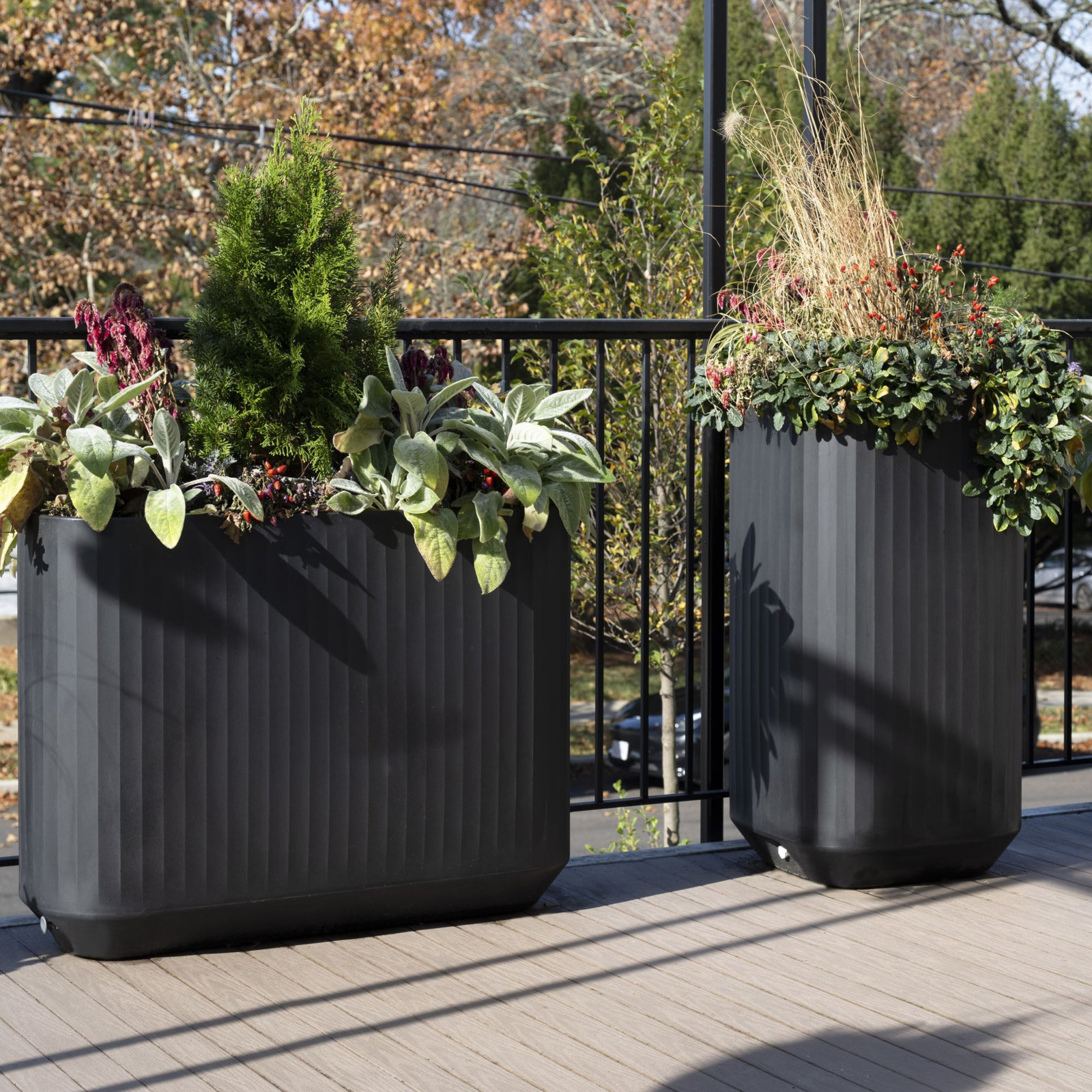 Mod 20" Planter Box, Caviar Black, 20" x 20" x 38"H - Tall Square