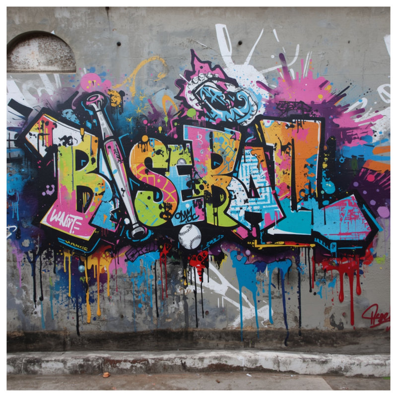 Graffiti Baseball Bat Street Comforter, Twin