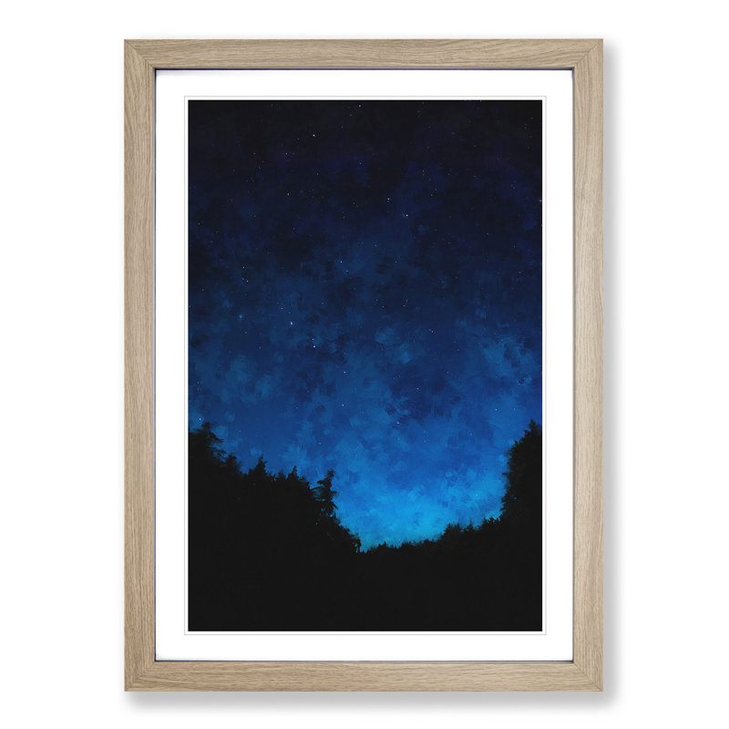 Forest Stars - Picture Frame Painting Print, 87cm H x 62cm W x 2cm D, Oak Framed