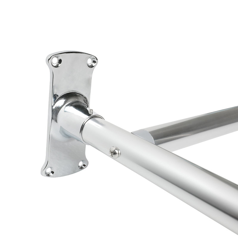 Chrome 60" D-Shape Ceiling Mounted Shower Curtain Rod