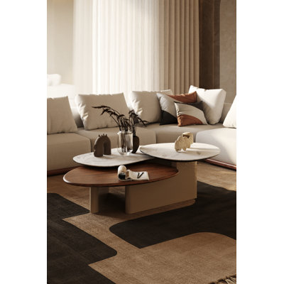Robson  Ceramic  Walnut Coffee Table