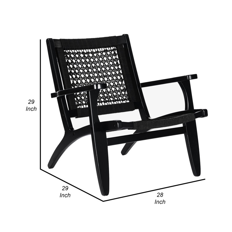 Fauteuil de 29 po de large Cartrell, Noir