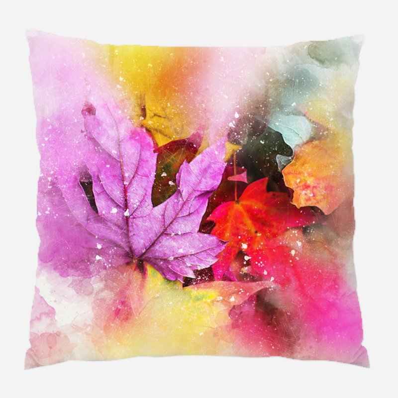 Coussin de feuilles Isolde, Microsuède, Intérieur