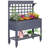 Outsunny 41" Raised Garden Bed With Trellis On Wheels, Wooden Elevated Planter Box With Legs And Bed Liner, For Flowers, Herbs & Vegetables