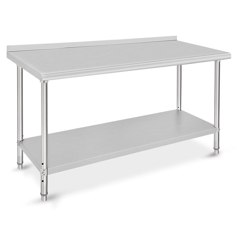 Stainless Steel Table Commercial Work Table,NSF Three Layer Workbench Heavy Duty Prep Worktable