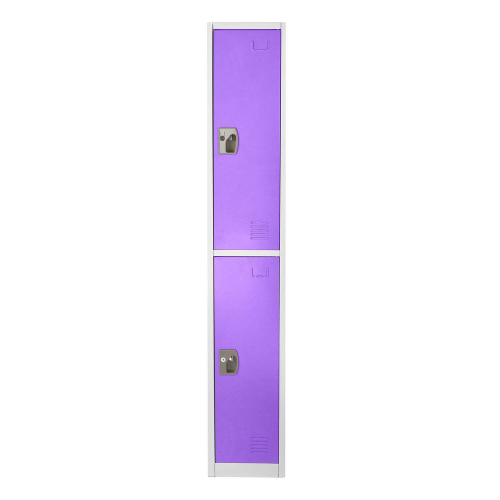 12'' Wide Steel 2-Tier School and Gym Locker AdirOffice Color: Purple