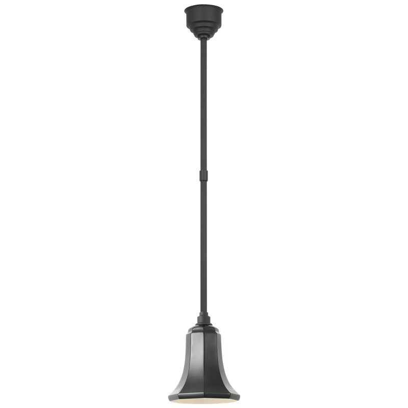 Thomas O'Brien, "Academy Pendant in Matte Black with 7.5" Soft Copper Savannah Shade, Matte Black/Green