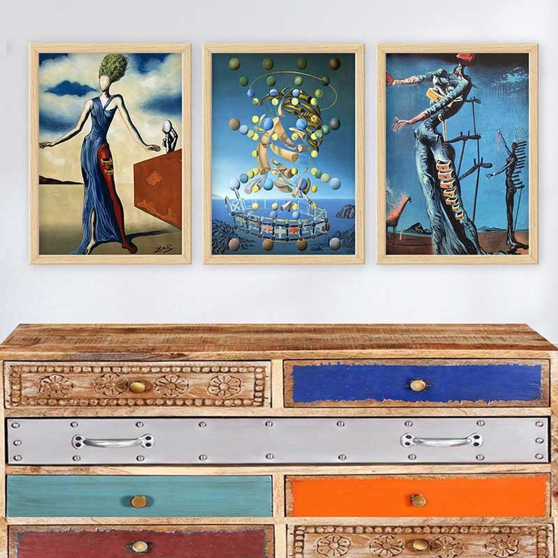 Superbe ensemble de peintures décoratives encadrées (3 pièces) de 21,7 po x 29,5 po chacune | Cadre 100% bois avec polystyrène de 0,8 pouce | Impression numérique UV | Parfait pour la décoration murale de salon, de bureau et de galerie