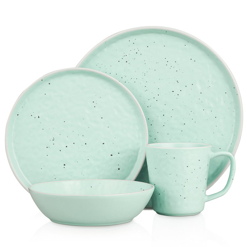 Stone Lain Elena 16-Piece Dinnerware Set Stoneware, Green