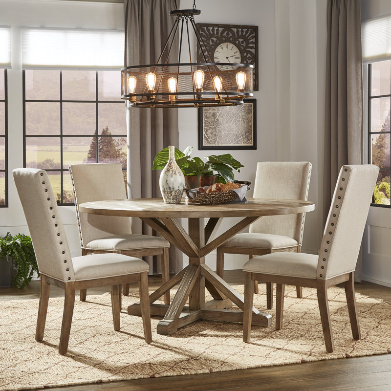 Ashbaugh 4 - Person Pedestal Dining Set, Beige