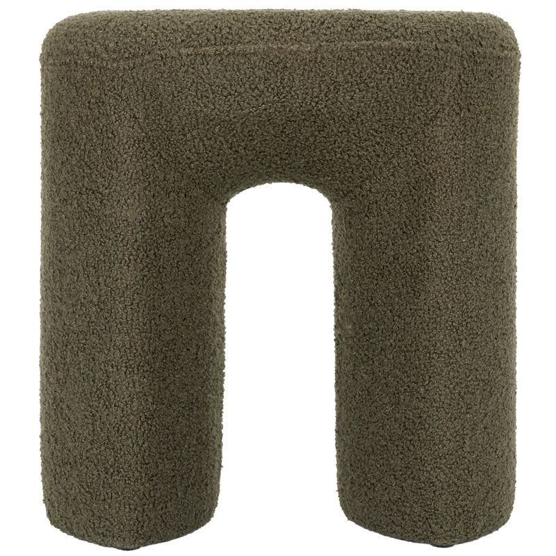 18" H Cute Teddy Upholstered Rectangle Ottoman Stool, Green