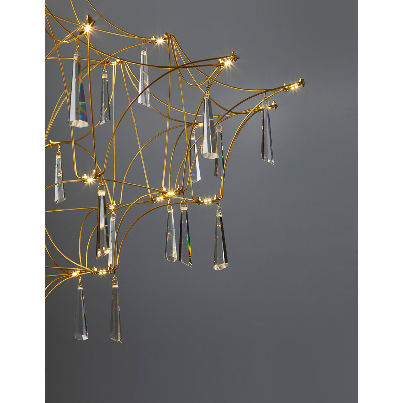 49 - Light Gold LED Crystal Pendant