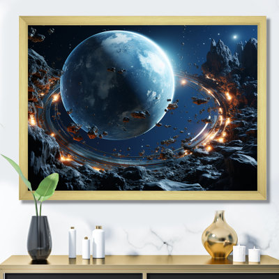 «Blue Planets Distorsion», art mural de la planète espace