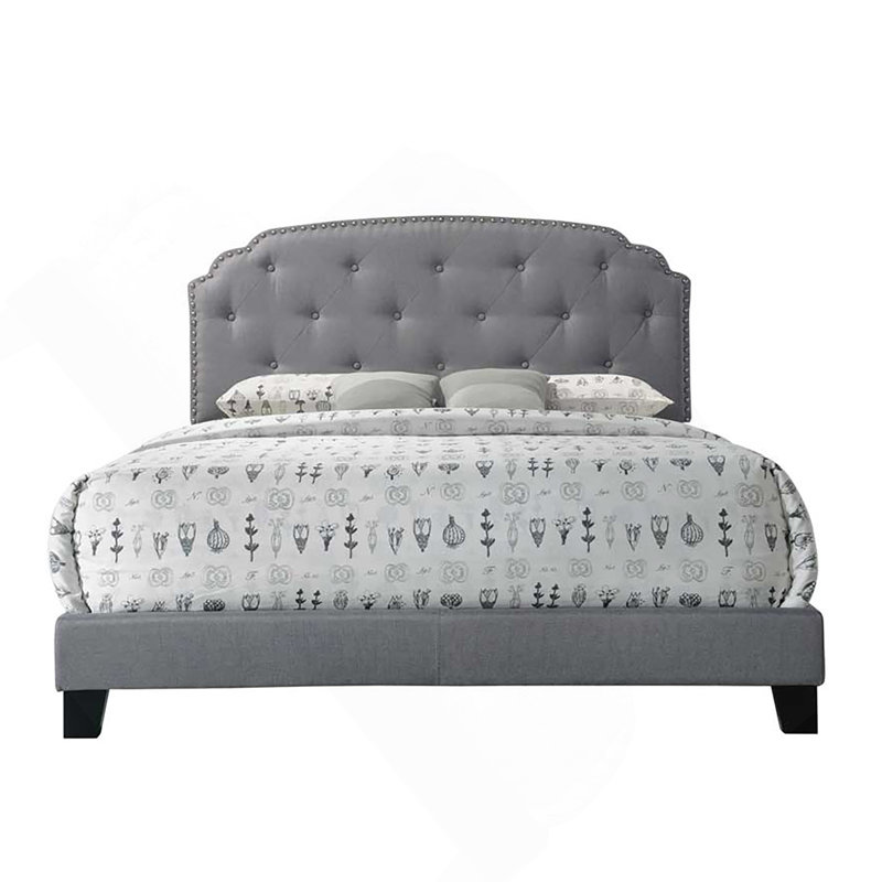 Grey Upholstered Queen Bed