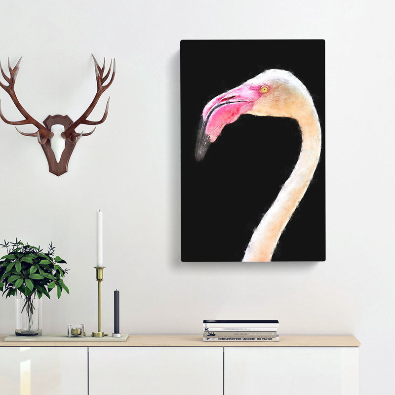 A Pink Flamingo - Wrapped Canvas, 50cm H x 35cm W x 3cm D