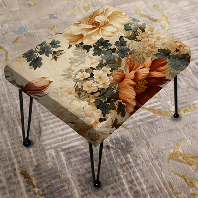 Rustic Brocade Elegance Victorian Pattern VI - Floral Rectangle Ottoman