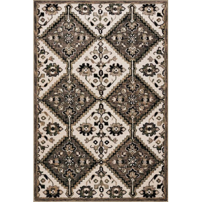 Model Geometric Checkered Floral Woven Base Washable Carpet