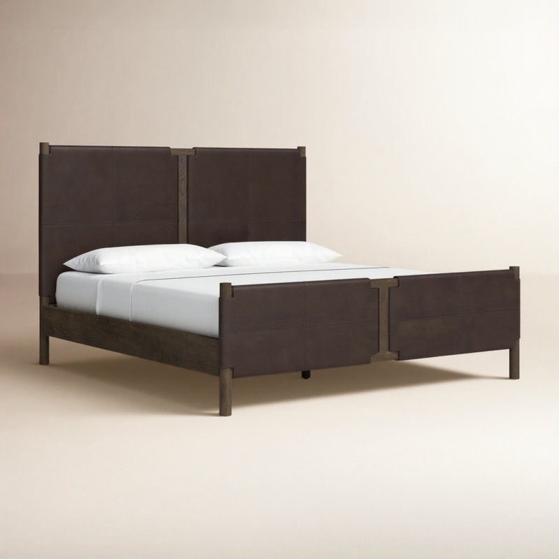 Salado Leather Bed, Heirloom Cigar, Queen